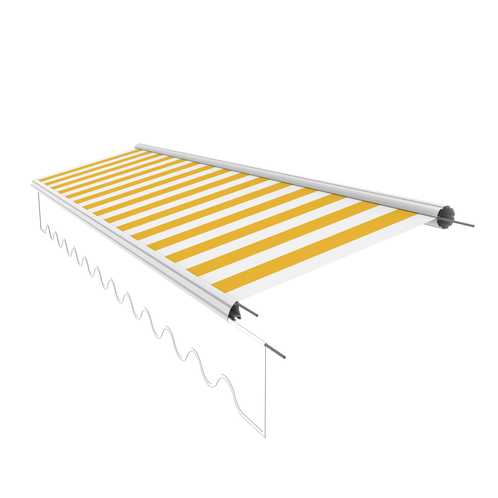 Markisentuch Ersatzstoff 6x3,5 m ohne Volant | PU 280g/m²