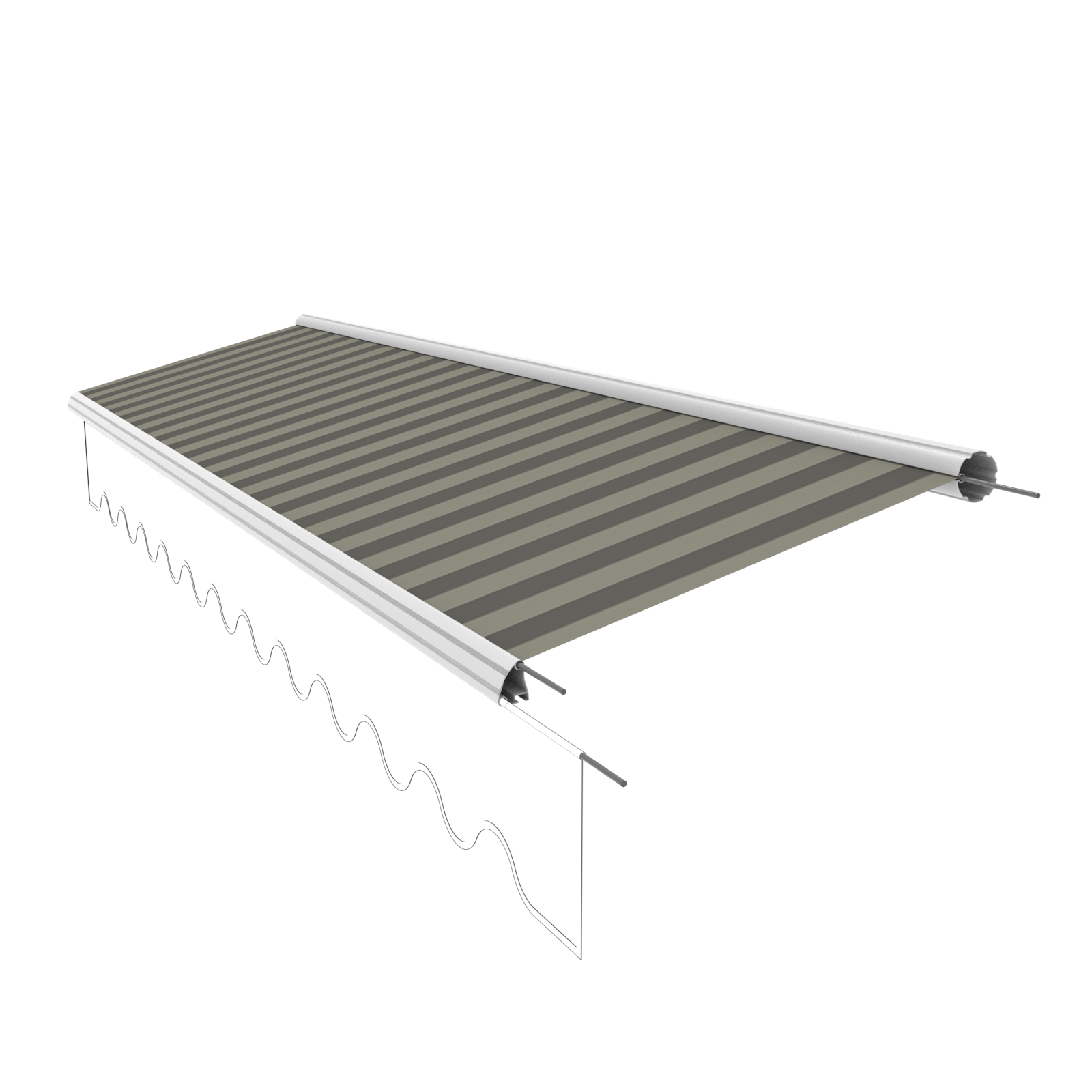 Markisentuch Ersatzstoff 5x3,5 m ohne Volant | PU 280g/m²