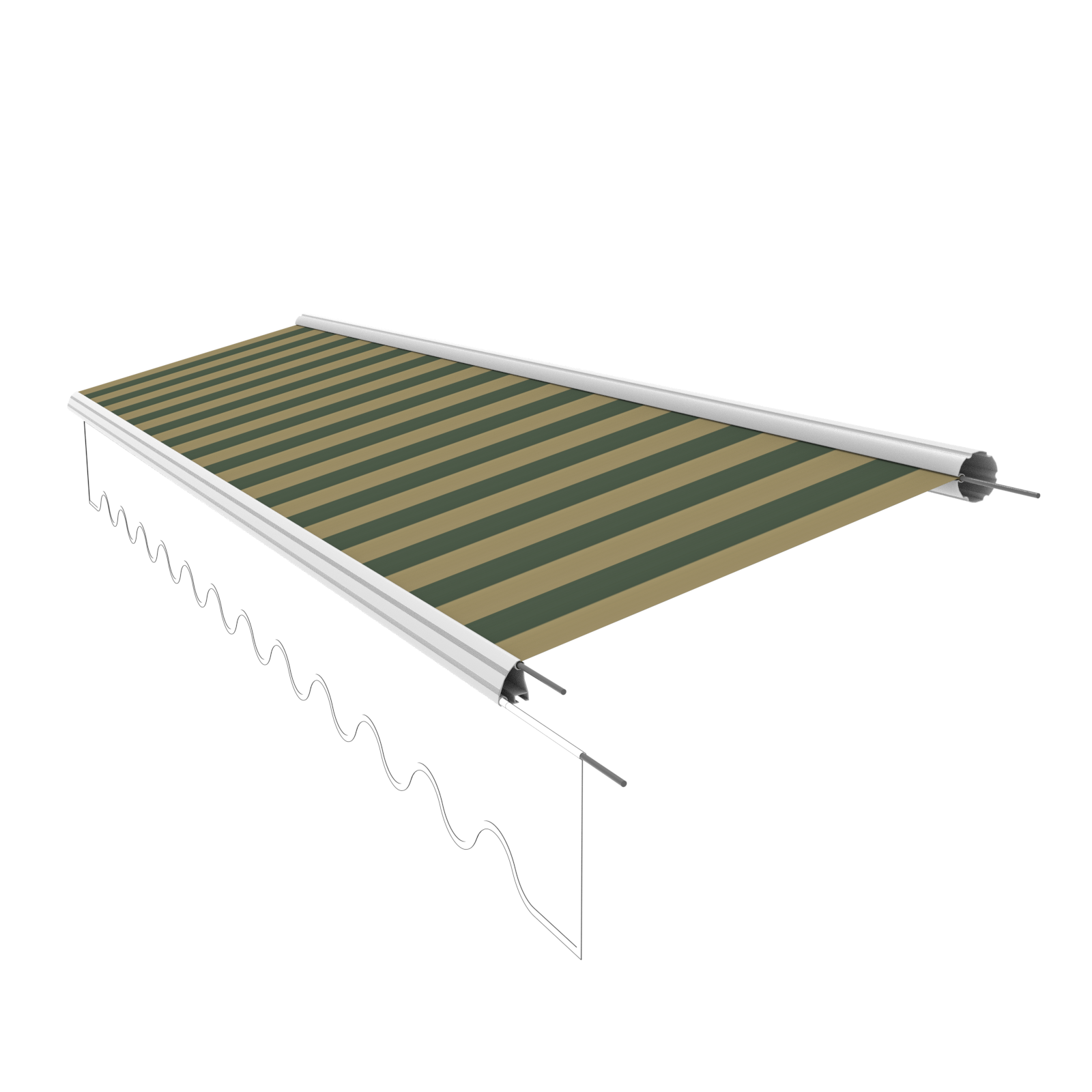 Markisentuch Ersatzstoff 5x3,5 m ohne Volant | PU 280g/m²