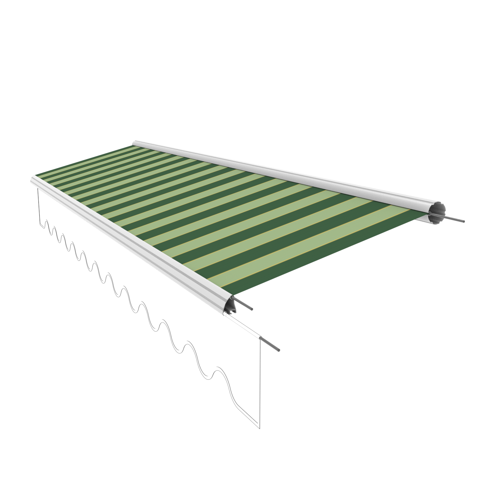 Markisentuch Ersatzstoff 6x3,5 m ohne Volant | PU 280g/m²