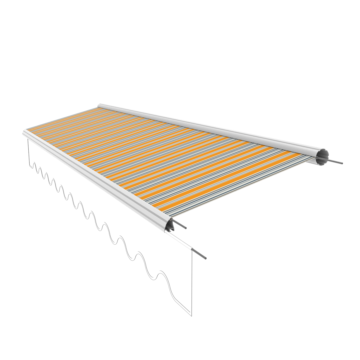Markisentuch Ersatzstoff 6x3,5 m ohne Volant | PU 280g/m²