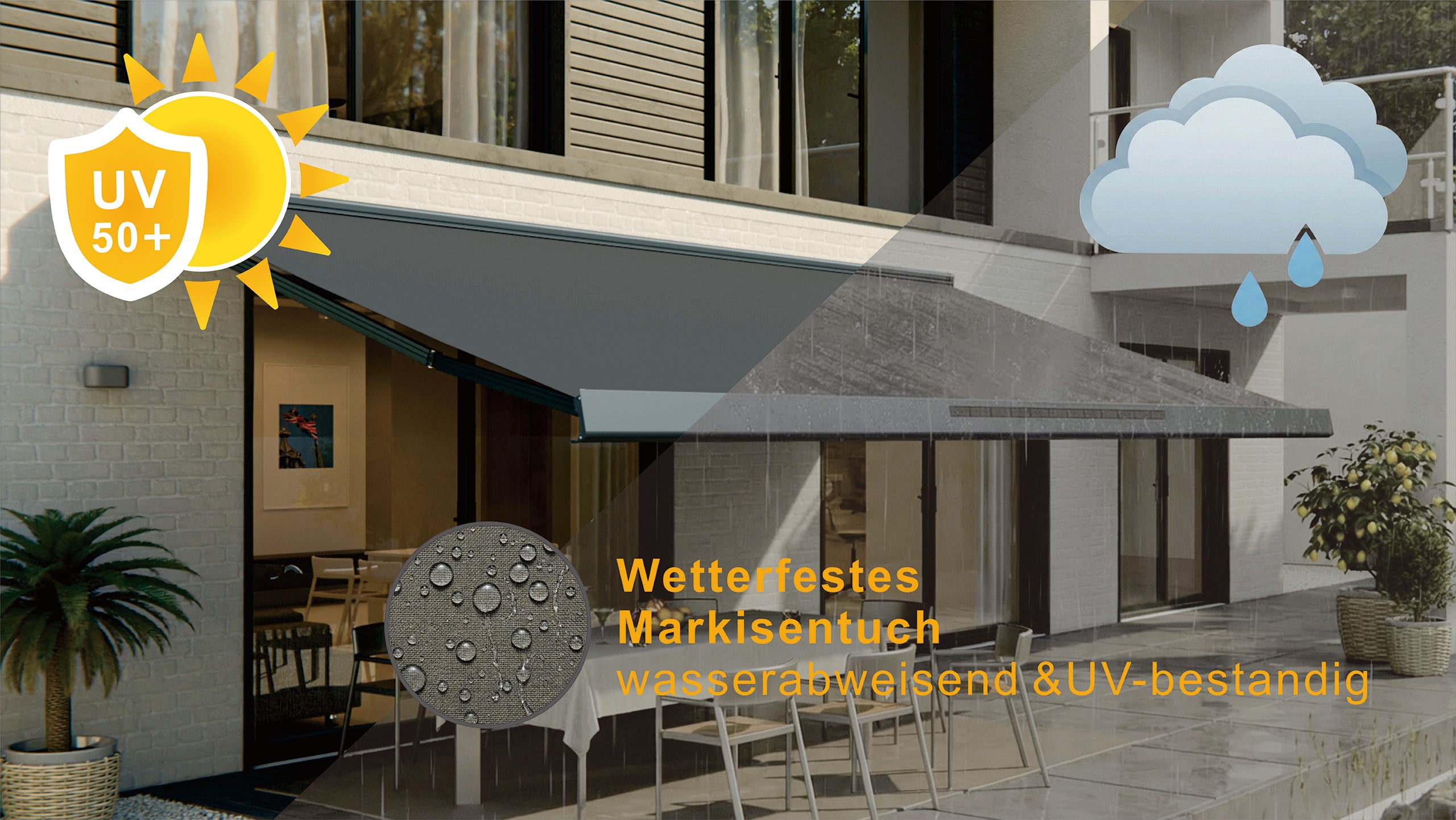 kassettenmarkise mit solarantrieb Solar-Vollkassettenmarkise Dunkelgrau | Motor & LED