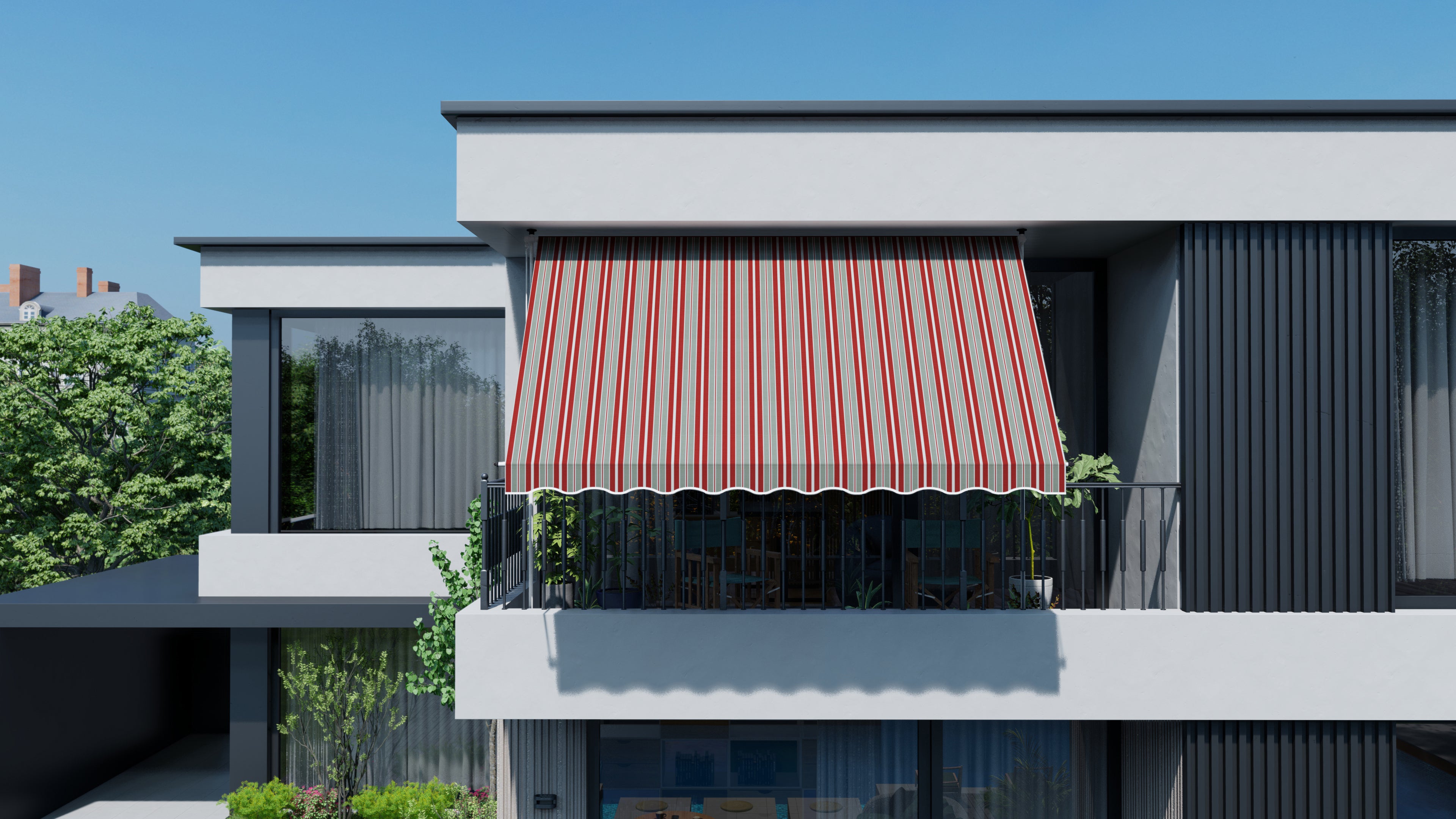 klemm markise weiß Klemmmarkise Balkon 2,5x1,5m Weiß ohne Bohren